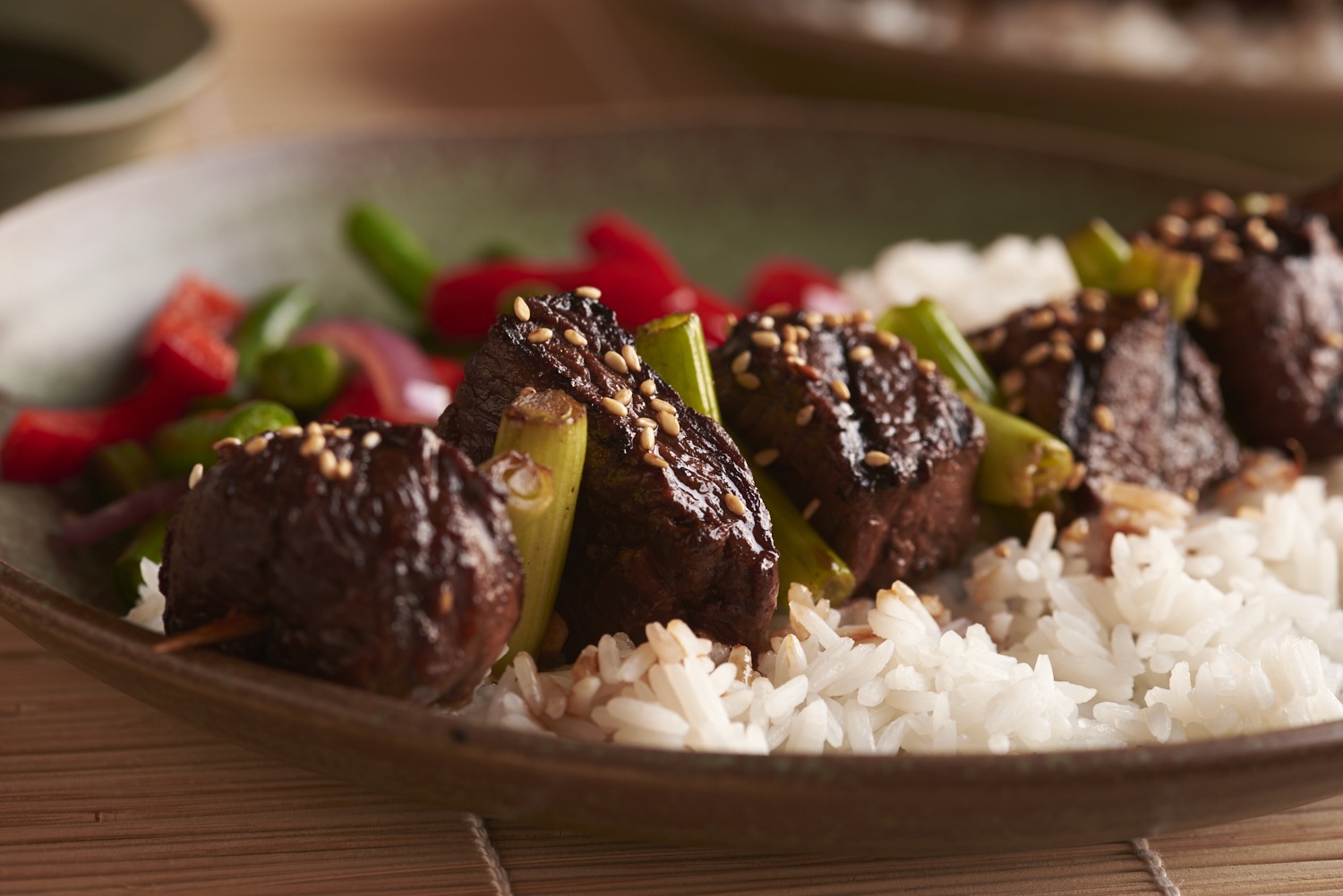 asian marinated bison kebabs