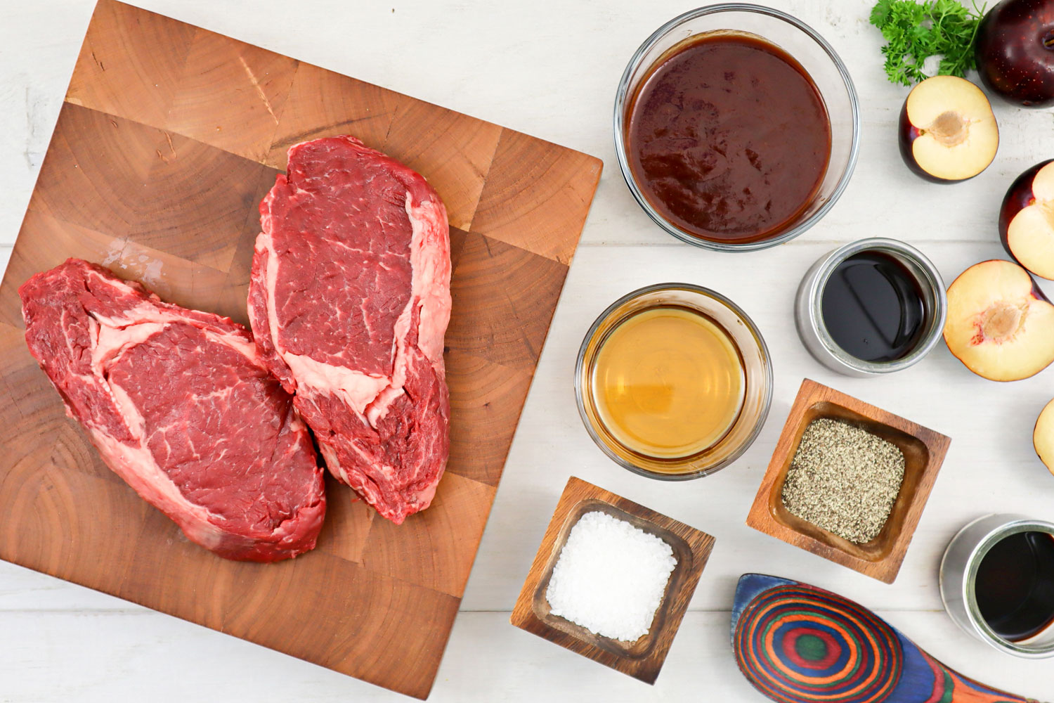 Plum Glazed Ribeye Steak